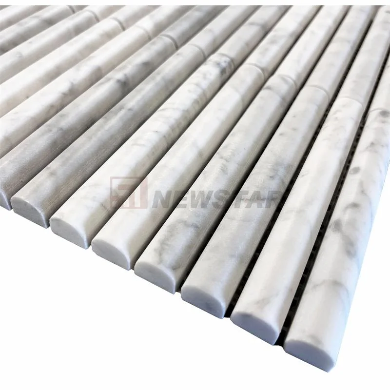 Nordic Modern Bathroom Kitchen Flute Wall Tiles Fashion Decoration Curve Fluted Marble Tiles Mosaic Fluted Tile