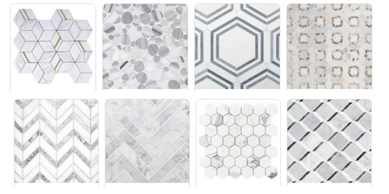 Elegant Bathroom Marble Floor Tile White Marble Mosaic for Villa Hotel Bathroom Wall Floor Marble