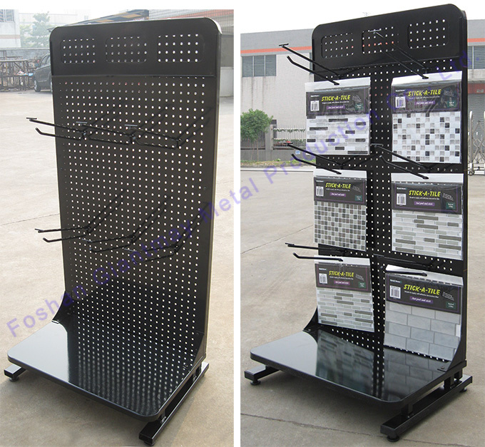 Ceramic Shop Powder Coating Metal Perforated Tile Sample Hanging Granite Ceramic Tile Display Stand