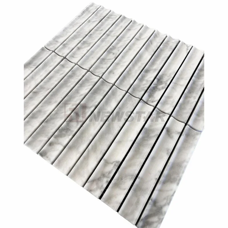 Nordic Modern Bathroom Kitchen Flute Wall Tiles Fashion Decoration Curve Fluted Marble Tiles Mosaic Fluted Tile