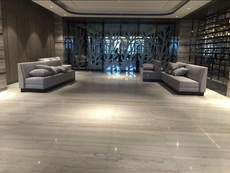 2023 Best Sale High Quality Grey Wooden Veins Marble Tiles Project