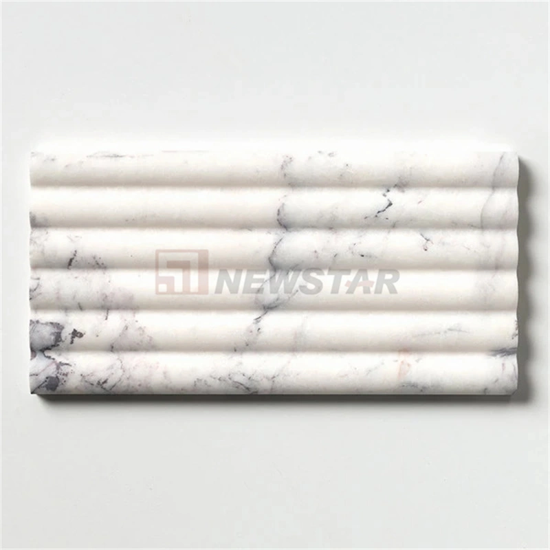 Curve Fluted Tiles Kitchen Flute Wall Tiles Fashion Decoration Living Room Mosaic Fluted Marble Tile