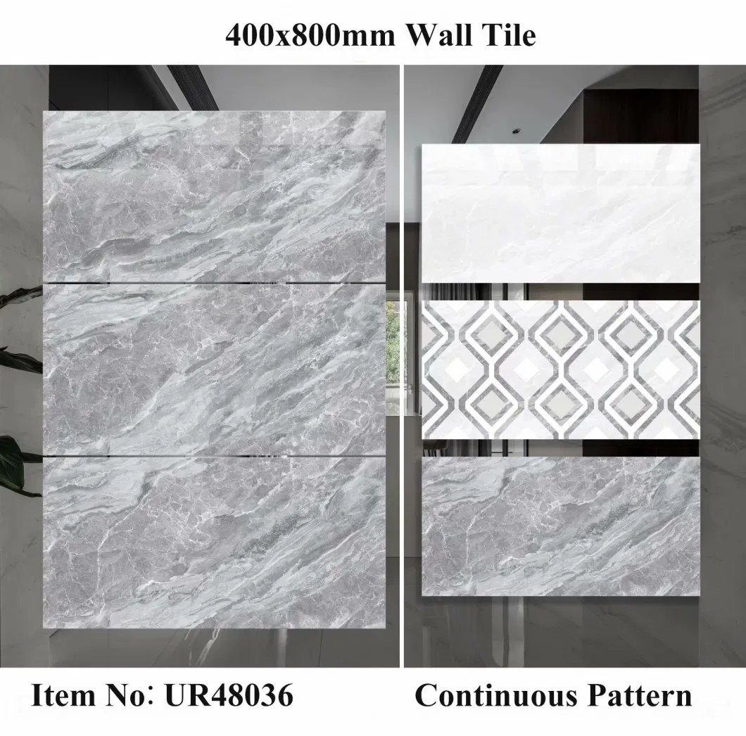 China Foshan Good Quality Decorative Home 400X800mm Glazed Porcelain Ceramic Bathroom Flooring Wall Tile