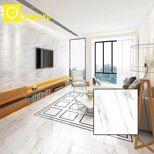 Wall White Glazed Polished Porcelain Tiles Marble Ceramic Floor Tile From China