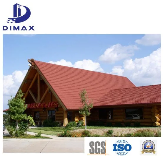 Lightweight Roof Wall Construction Steel Sheet Colored Stone Coated Steel Roofing Tiles
