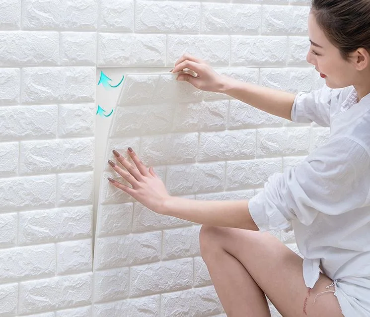 Self-Adhesive Wallpaper Bathroom Kitchen Wall Tiles 3D Tile Sticker Waterproof Peel and Stick