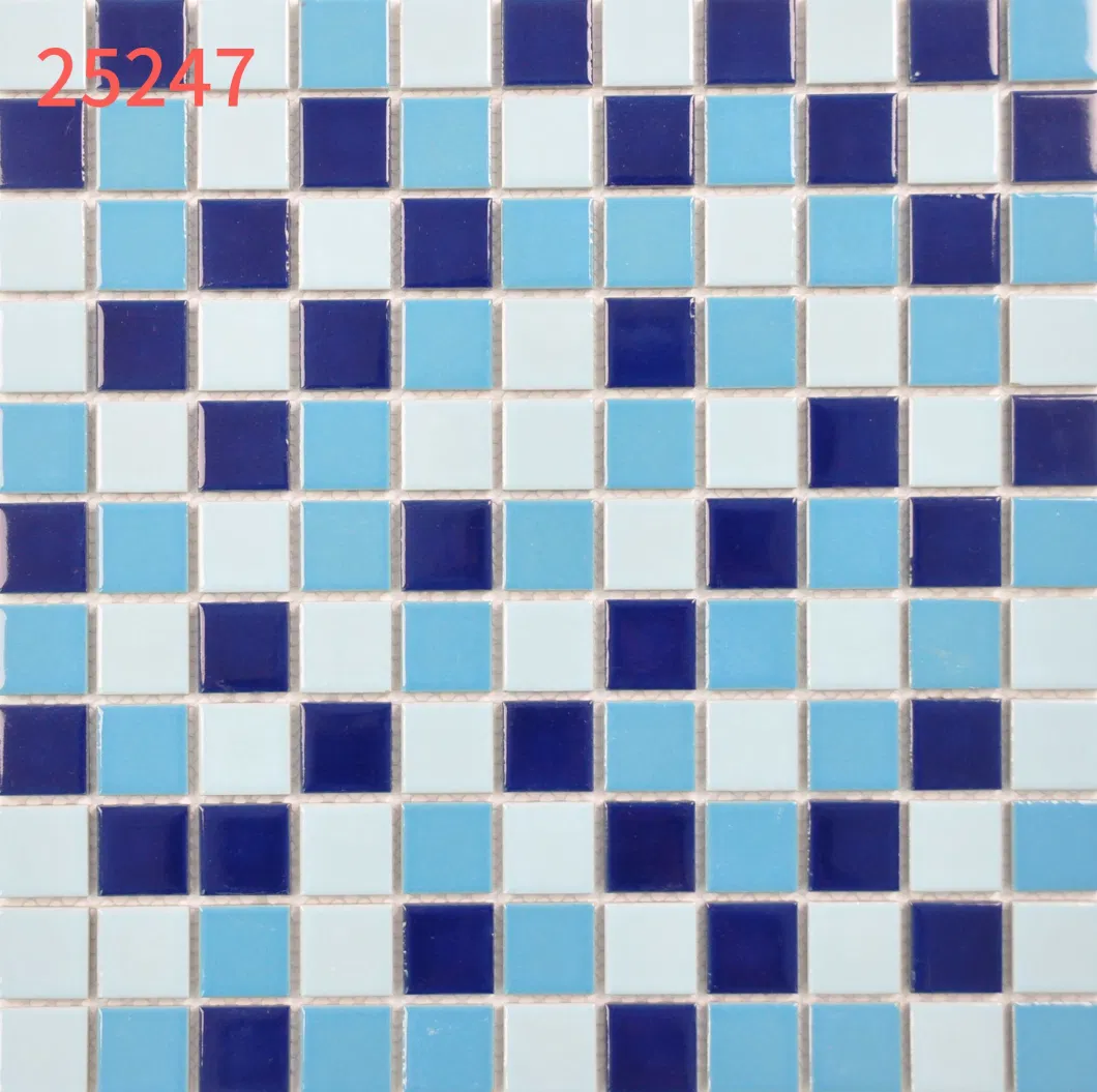 12X12 Anti Slip Blue Ceramic Mosaic for Swimming Pool Tile