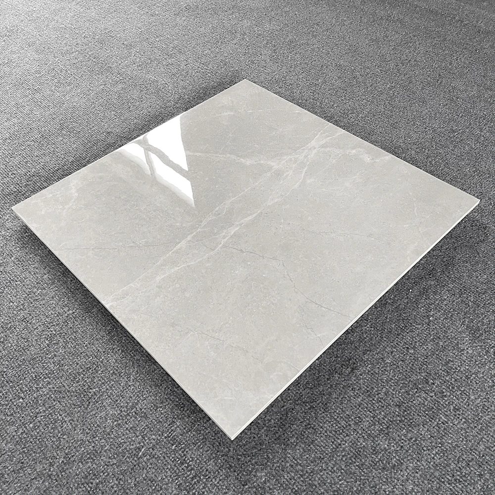 Foshan Factory High Quality Light Gray Marble Look 80X80 Polished Glazed Full Body Porcelain Tile