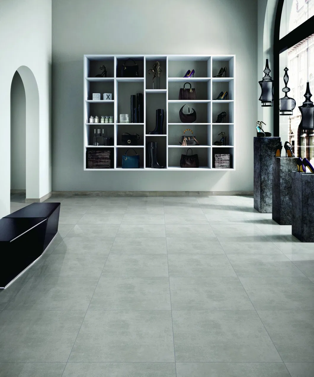 Customized Porcelanato Tiles Non Slip Matte Surface Grey Cement Style Bathroom Floor Indoor and Outdoor Marble Wall and Floor Rustic Ceramic Tile (JB6045D)