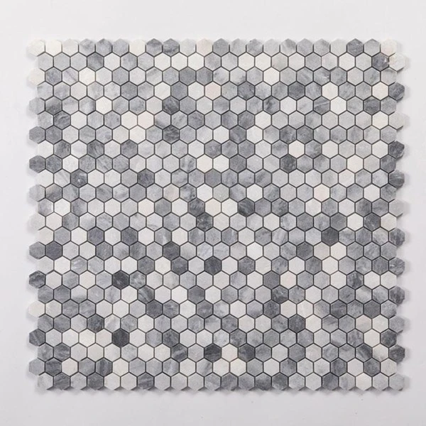 Grey/White Marble Stone Mosaic for Background Wall Panel/Floor Wall Tile/Flooring/Tiles