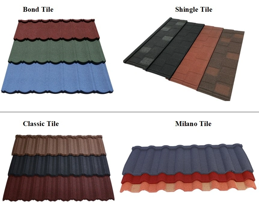 Waterproof Construction Material Stone Coated Metal Roof Tile