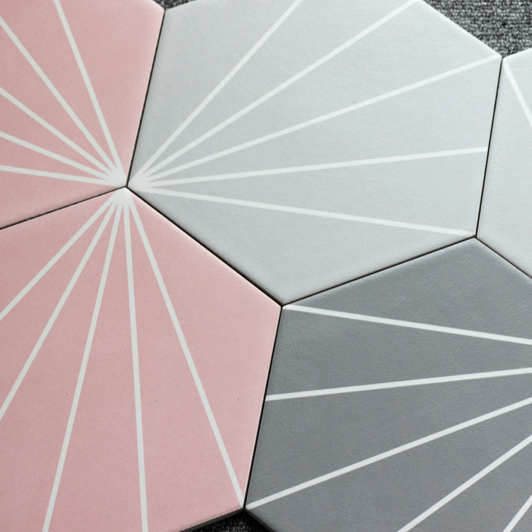 Non-Slip 200X230mm 20X23cm China Porcelain Tiles Hexagon Tile