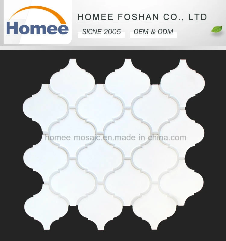 Best Arabesque Tile Matt Surface White Ceramic Lantern Shaped Mosaic