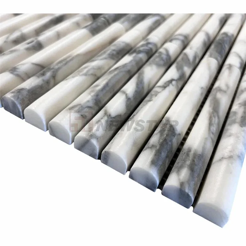 Bathroom Kitchen Flute Wall Tiles Fashion Decoration Curve Fluted Marble Tiles Mosaic Fluted Tile