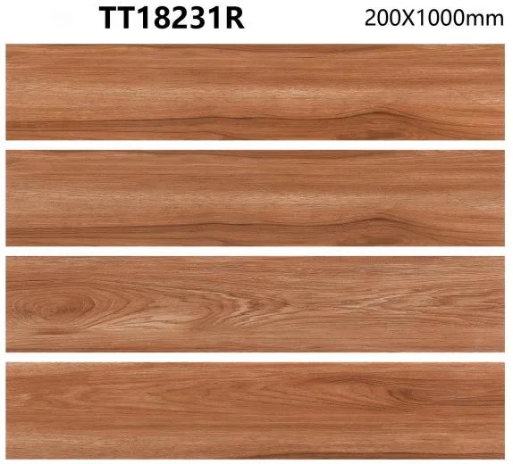 Popular 200X1000	Light Beige Glossy Wood Tile Ceramic for Africa (country)