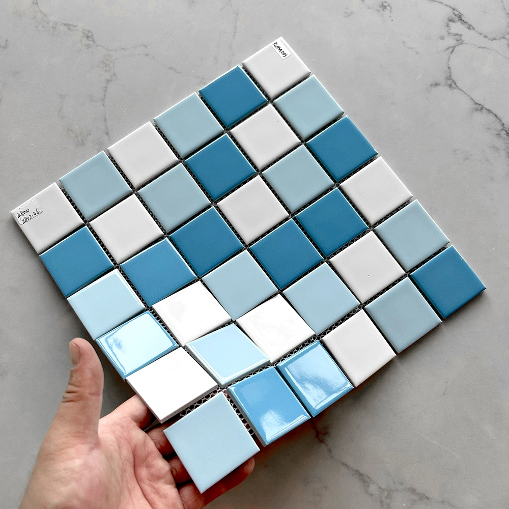 Blue and White Wall Tile Ceramic Mosaic Blue Floor Mosaic Tiles