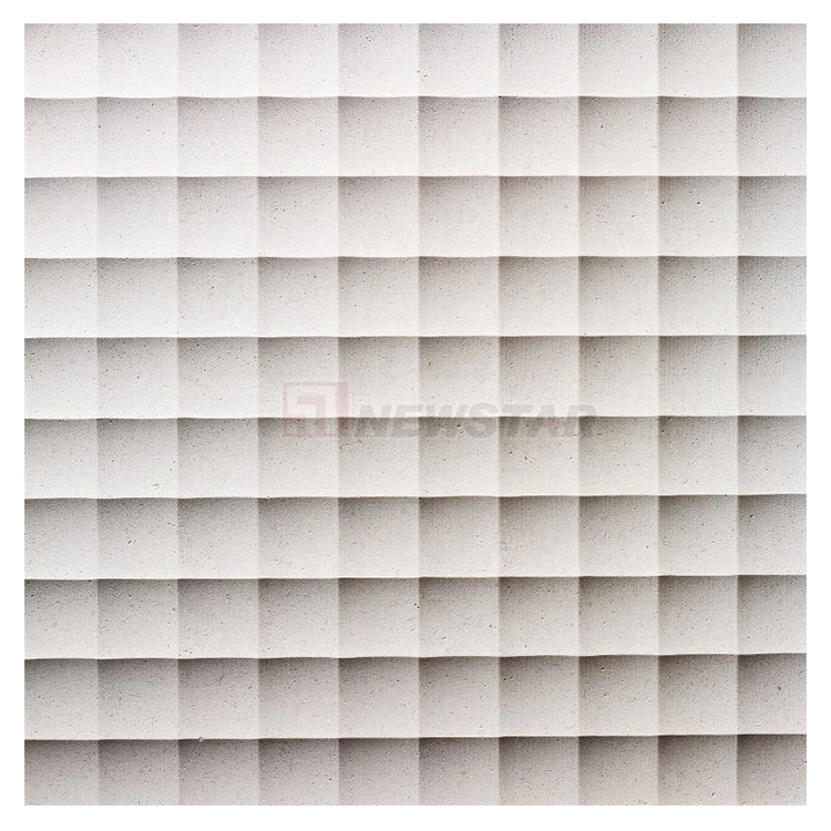 Newstar 3D Natural Stone Marble Kitchen Wall Tiles Island Carved Carrara White Fluted Marble Tiles