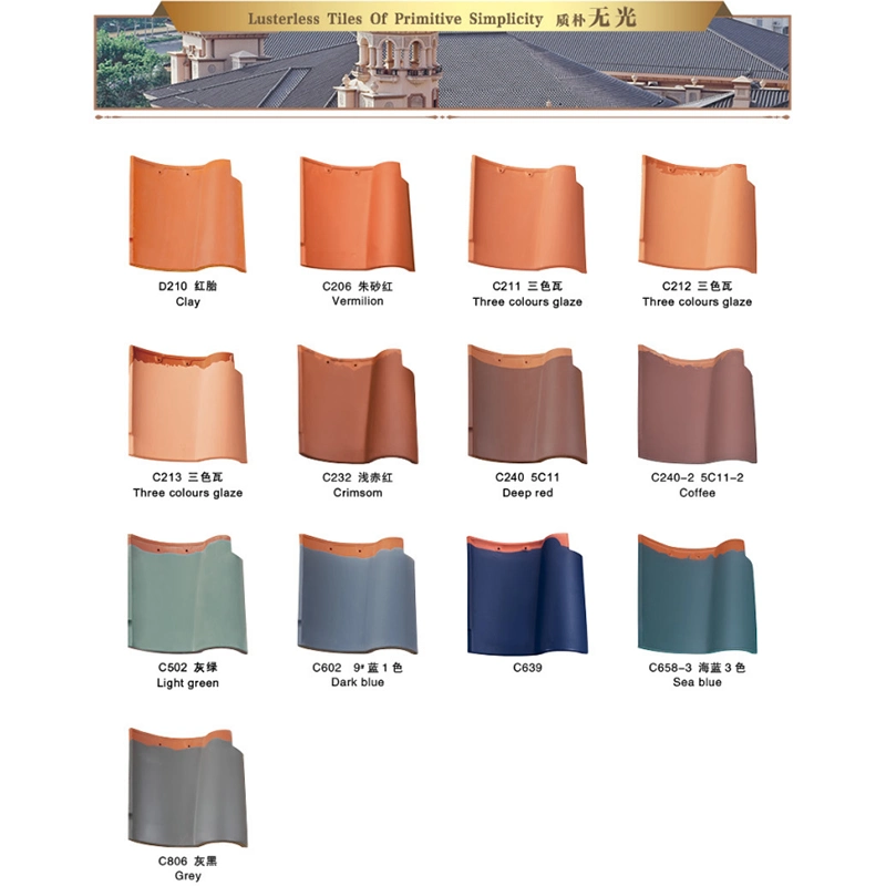 Polished Glazed Roof Tiles Villa Ceramic Roofing Tiles Terracotta