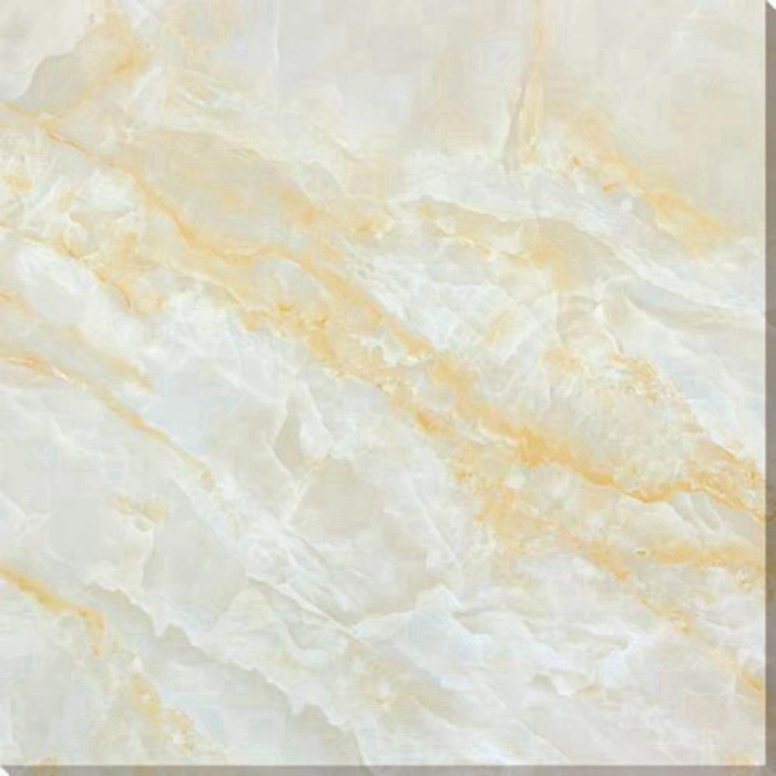 60X60 3D Injet Light Yellow Shiny Surface Porcelain Marble Floor Tile Jm6774D9