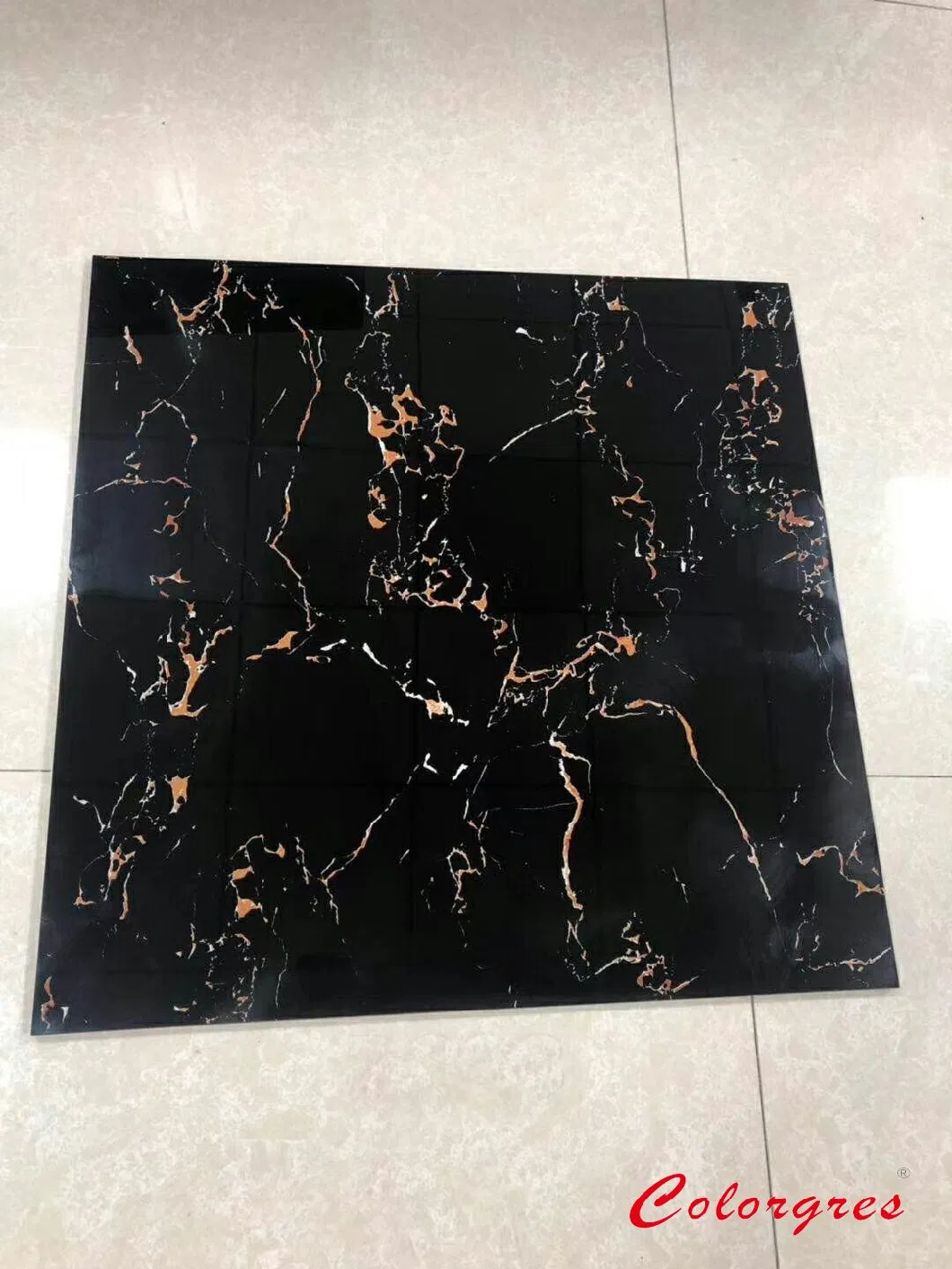 Foshan Factory Marble Glazed Polished Porcelain Ceramic Tile Flooring 600X600mm 24&quot;X24&quot; Dark Color