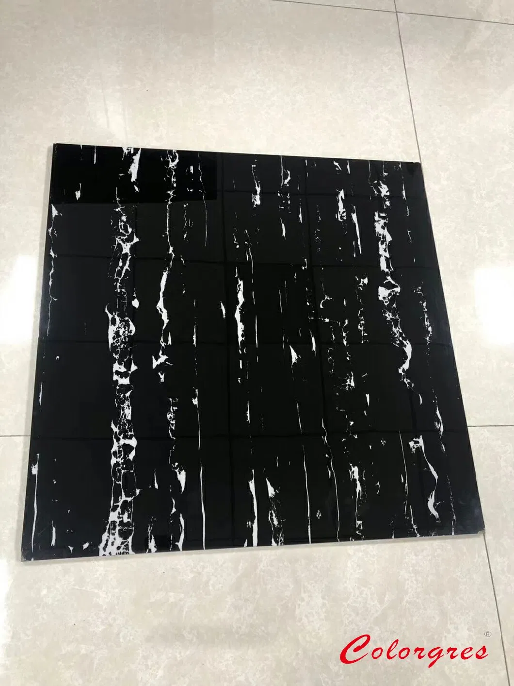 Foshan Factory Marble Glazed Polished Porcelain Ceramic Tile Flooring 600X600mm 24&quot;X24&quot; Dark Color