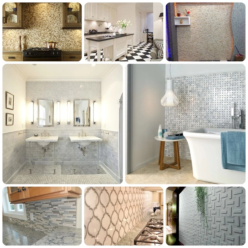 Hexagon White Grey Marble Stone Mosaic Tile for Kitchen Backsplash