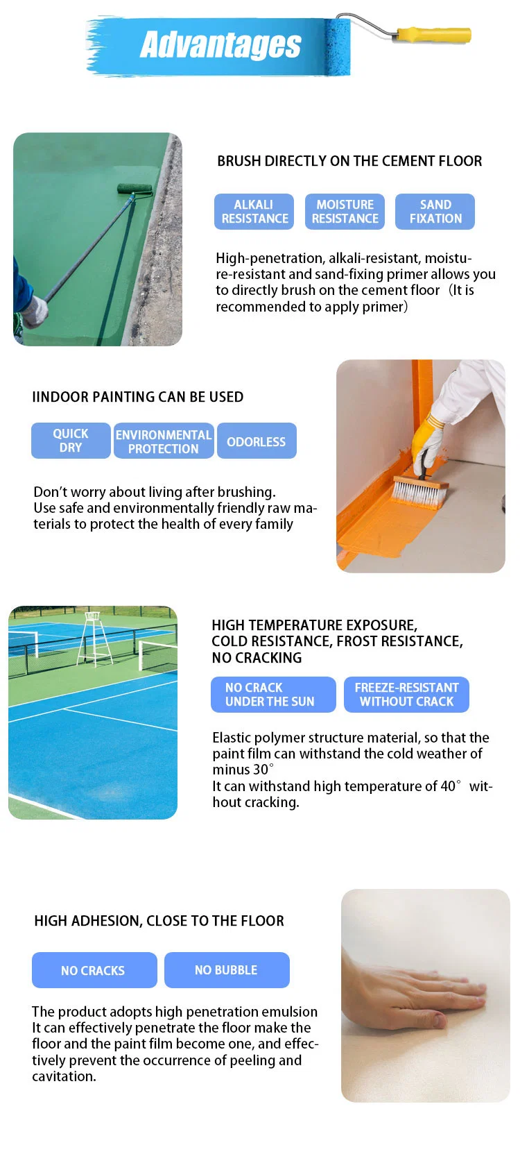 Polyurethane Resin Floor Waterborne Epoxy Finish Coat Basement Concrete Epoxy Coating Floor Paint