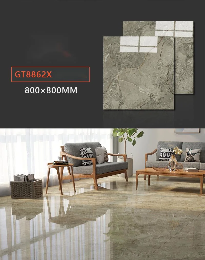 800X800mm Factory Price Glazed Polished Porcelain Wall Tiles and Floor Design for Living Room