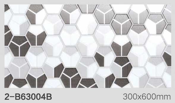 12X24 Inch Ceramic Glazed Tile Hexagon Design as Bathroom 3D Wall Tile