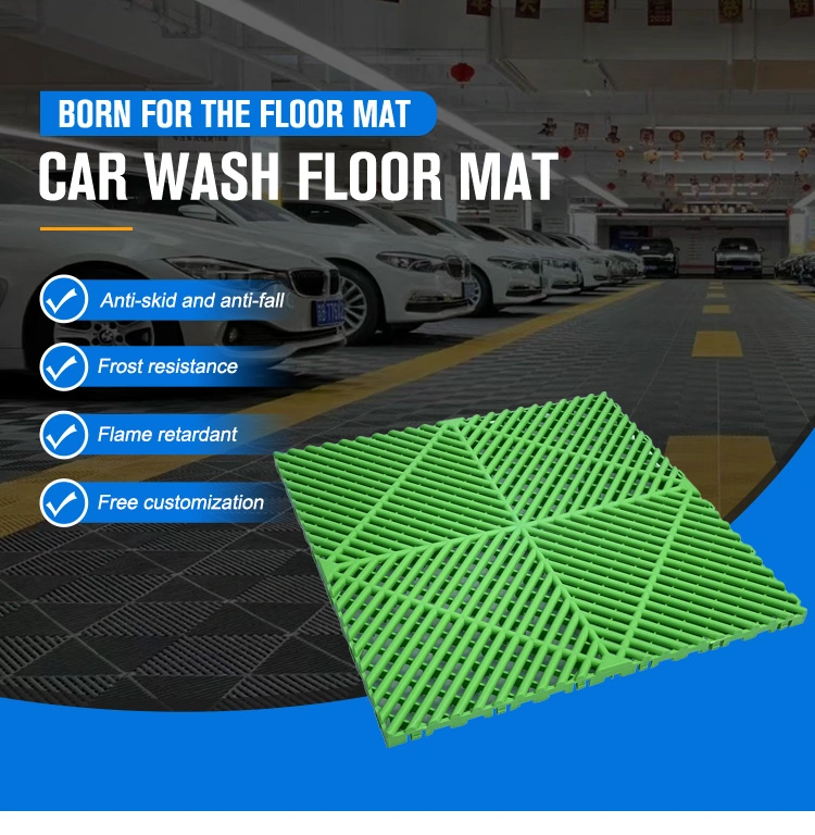 Cheap Modular Interlocking Car Wash Plastic Flooring Tiles Plastic Garage Floor Tiles
