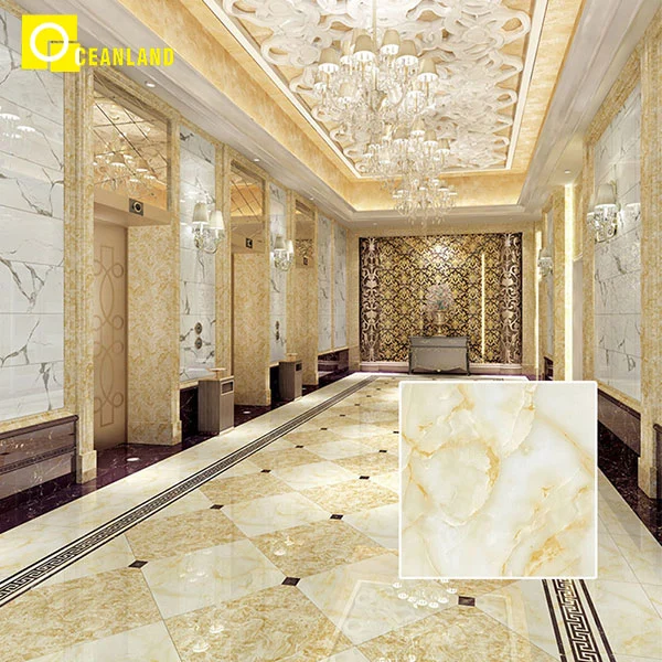 60X60 Light Yellow Fireproof Glazed Porcelain Floor Tile