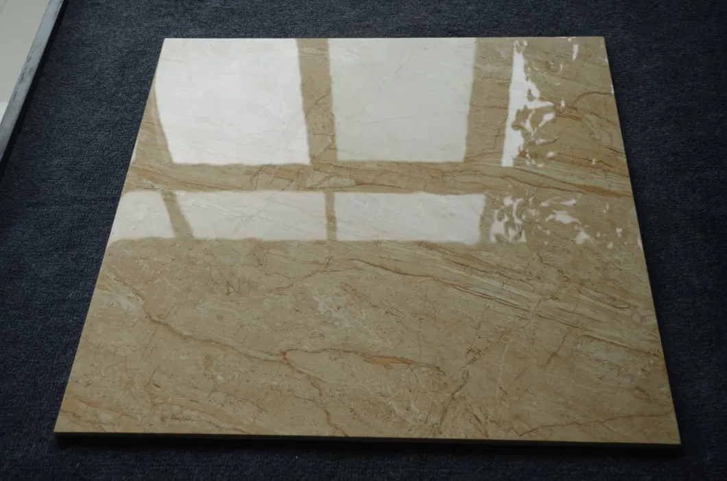 Modern Glazed Porcelain Kitchen and Living Room Floor Beige Marble Tile