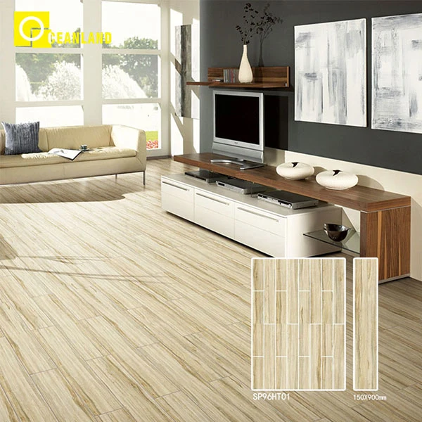 Good Price Yellow Wooden TV Background Wall Porcelain Tile