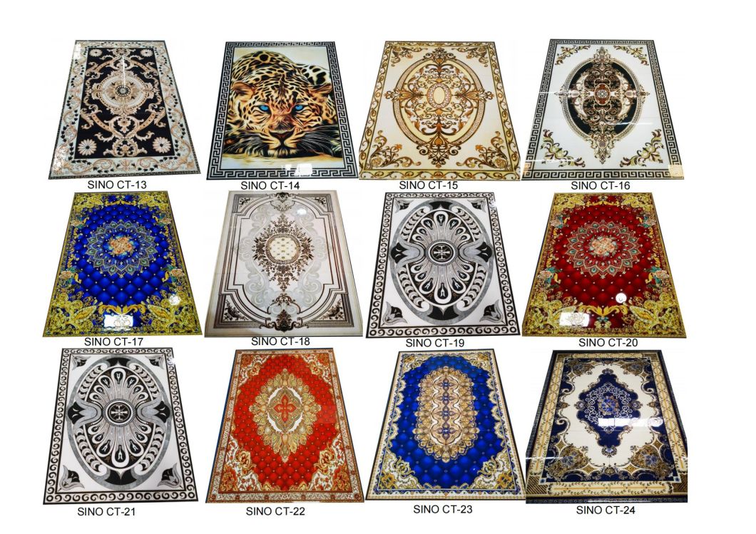 Customized 1200*1800 Golden Porcelain Polished Decorative Carpet Tiles Crystal Flower Porcelain Carpet Floor Tile