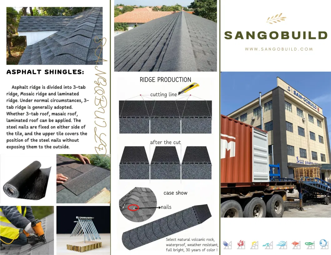 Concrete Construction ASTM Roofing Materials Russia Quality Asphalt Roofing Shingles Red Blue Rubber Roof Tiles