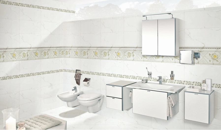 30X60 White Carrara Marble Look Bathroom Wall Ceramic Tile