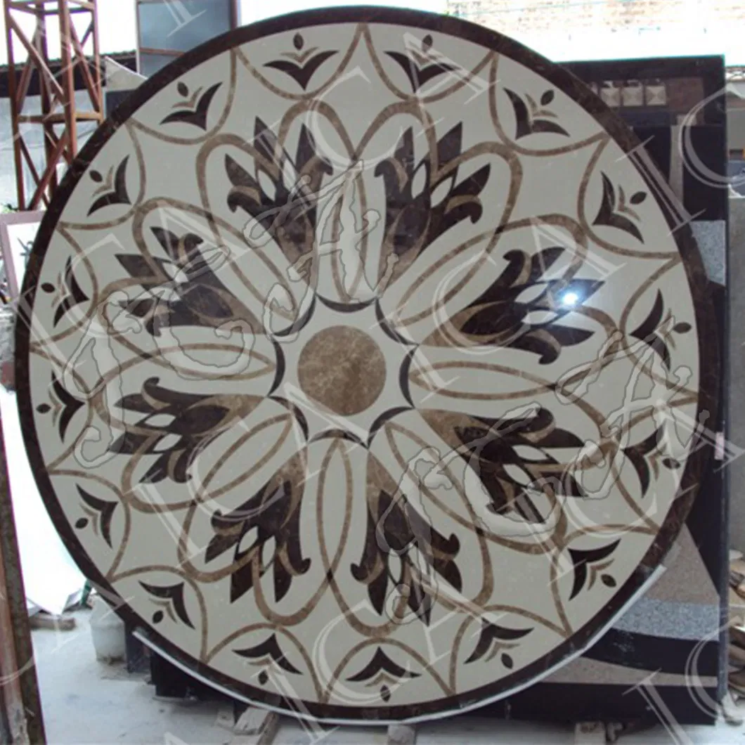 Indoor Decoration Round Mosaic Luxury Floor Tile Marble Tile Vintage Pattern Classical Design