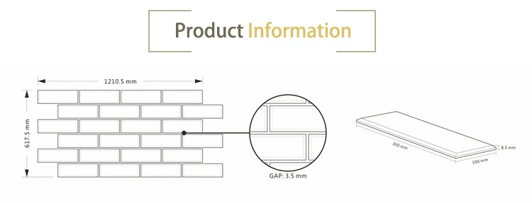 50X200mm Biscuit Shaped Interior Kitchen Ceramic Wall Tiles