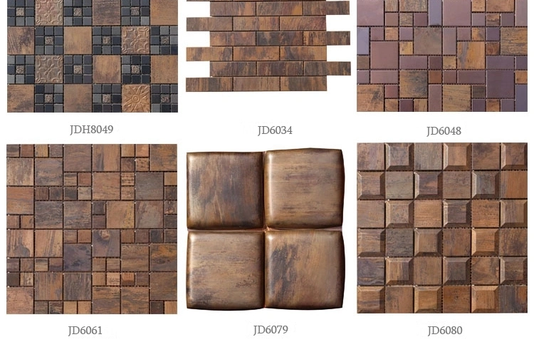 Bronze Style Antique Copper Mosaic Tile Metal Art Mosaic Wall Tiles for Backsplash