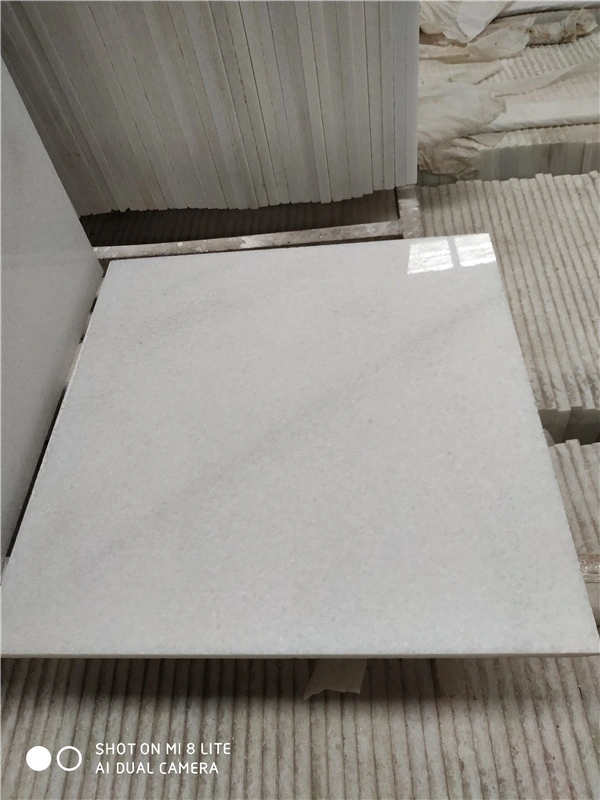 Crystal White Pure White Marble Tiles for Wall and Flooring