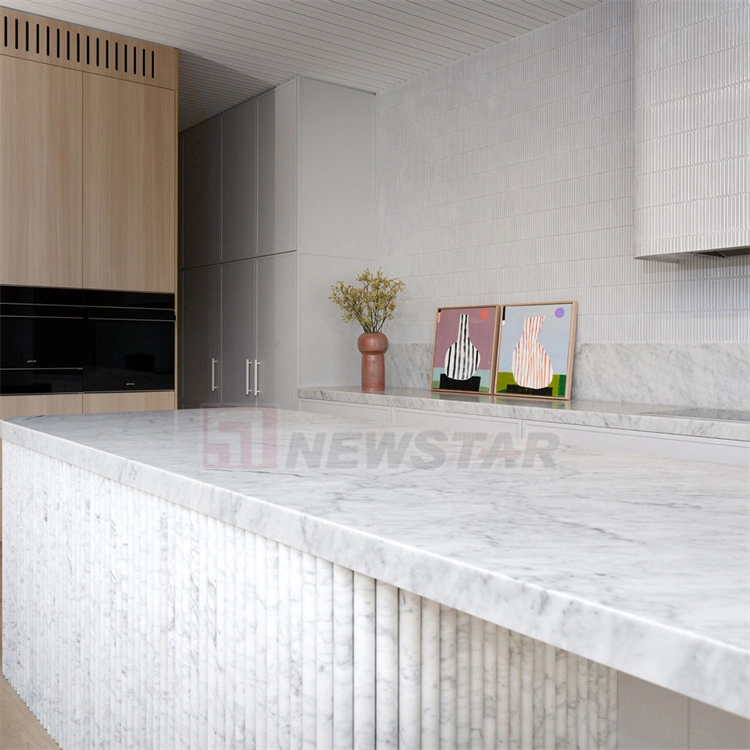 Newstar Interior Design Stone Cladding Wall Backsplash Kitchen Tiles Wall Decoration Fluting Marble Tile