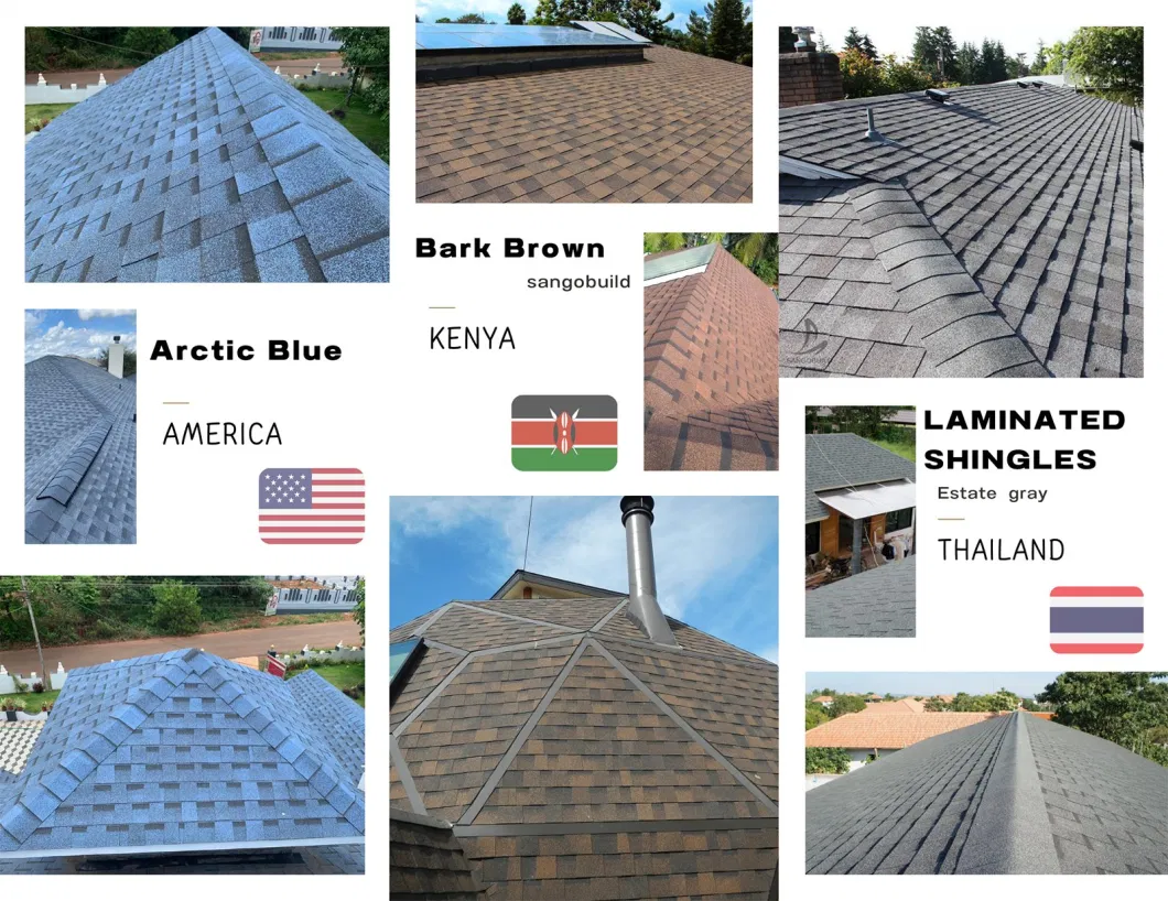 Concrete Construction ASTM Roofing Materials Russia Quality Asphalt Roofing Shingles Red Blue Rubber Roof Tiles