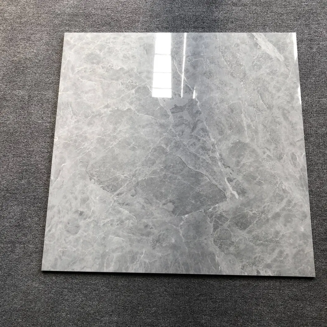 Foshan Latest Design Living Room Decoration Glazed Floor Wall Tile 800X800mm Silver Gold Plated Porcelain Tile