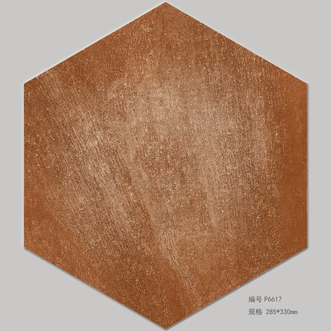 Glazed Hexagonal Tile Grey/Rustic/Wood Porcelain Tile Ceramic Tile for Floor and Wall