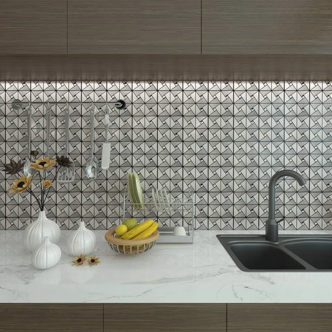 Waterproof Feature Bathroom Wall Decor Tile Aluminum Metal Mosaic Tile
