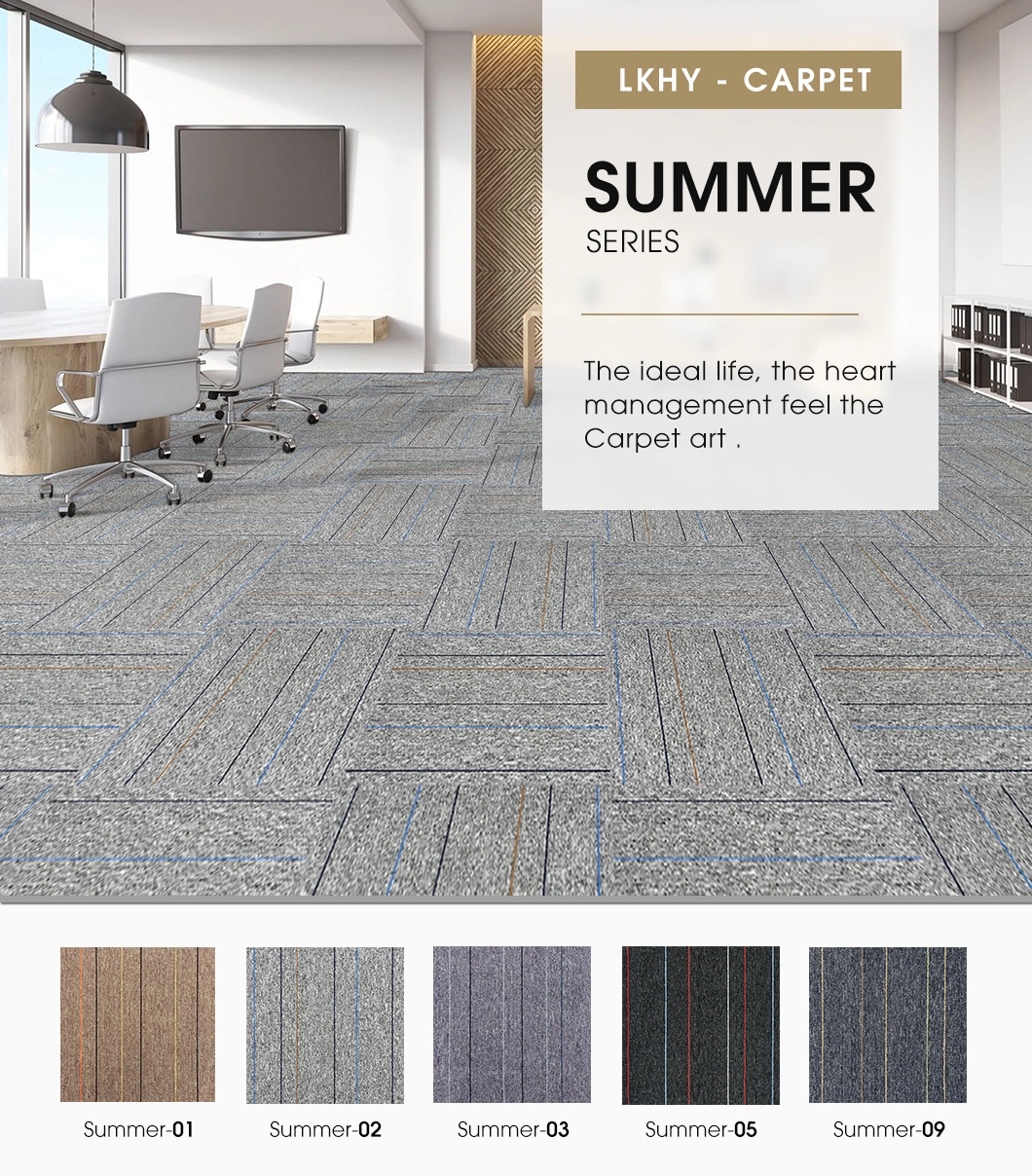 Wholesale 50X50cm Washable Commercial PVC Office Interlocking Carpet Tiles