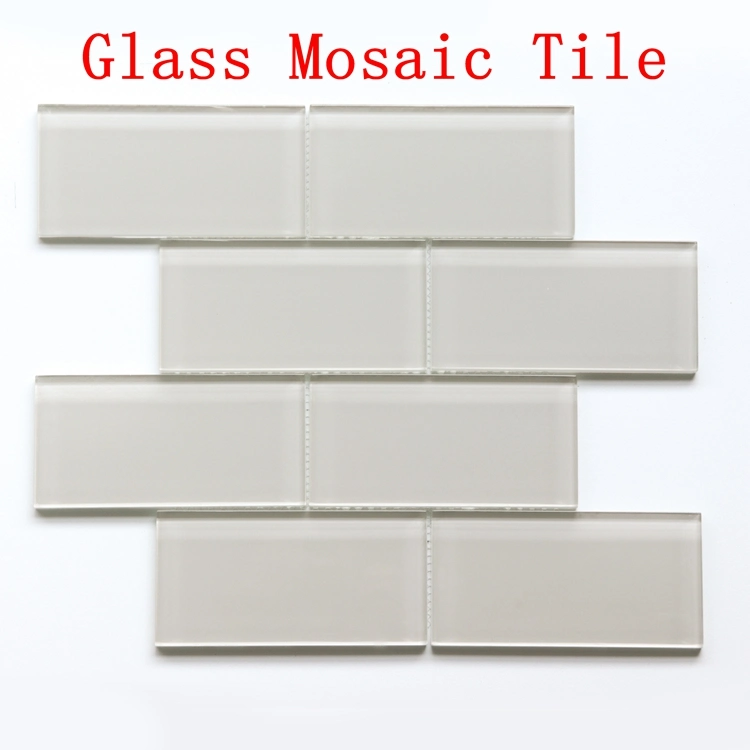 Interior Design Classical Wall Decor Strip Shape Beige Subway Bathroom Crystal Wall Tiles Mosaic