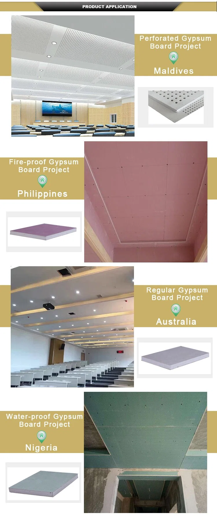 Wholesale Sheetrock Dry Wall Interior Plasterboard Natural Gypsum Tiles Ceiling Board