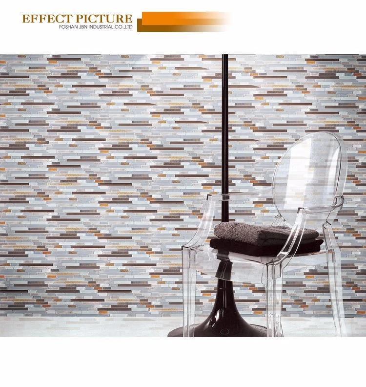 Ramdom Glass Block and Metal Mosaic Wall Tiles for Home and Hotel Trip Shape Mosaic (M855174)