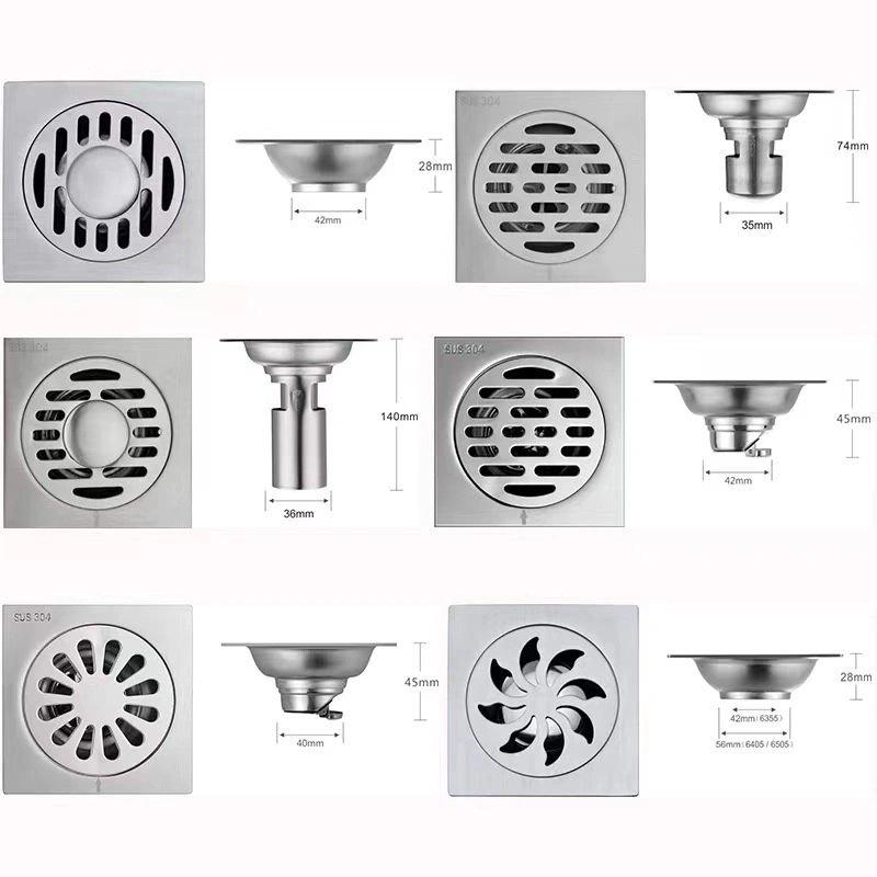 Modern Popular Stainless Steel Bathroom Tile Insert Shower Floor Drain Waste